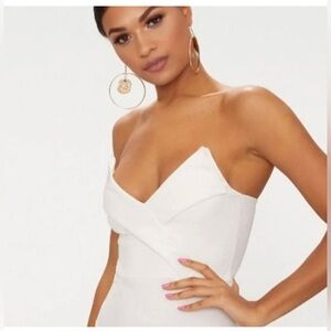 PrettyLittleThing White Off-Shoulder Bodysuit